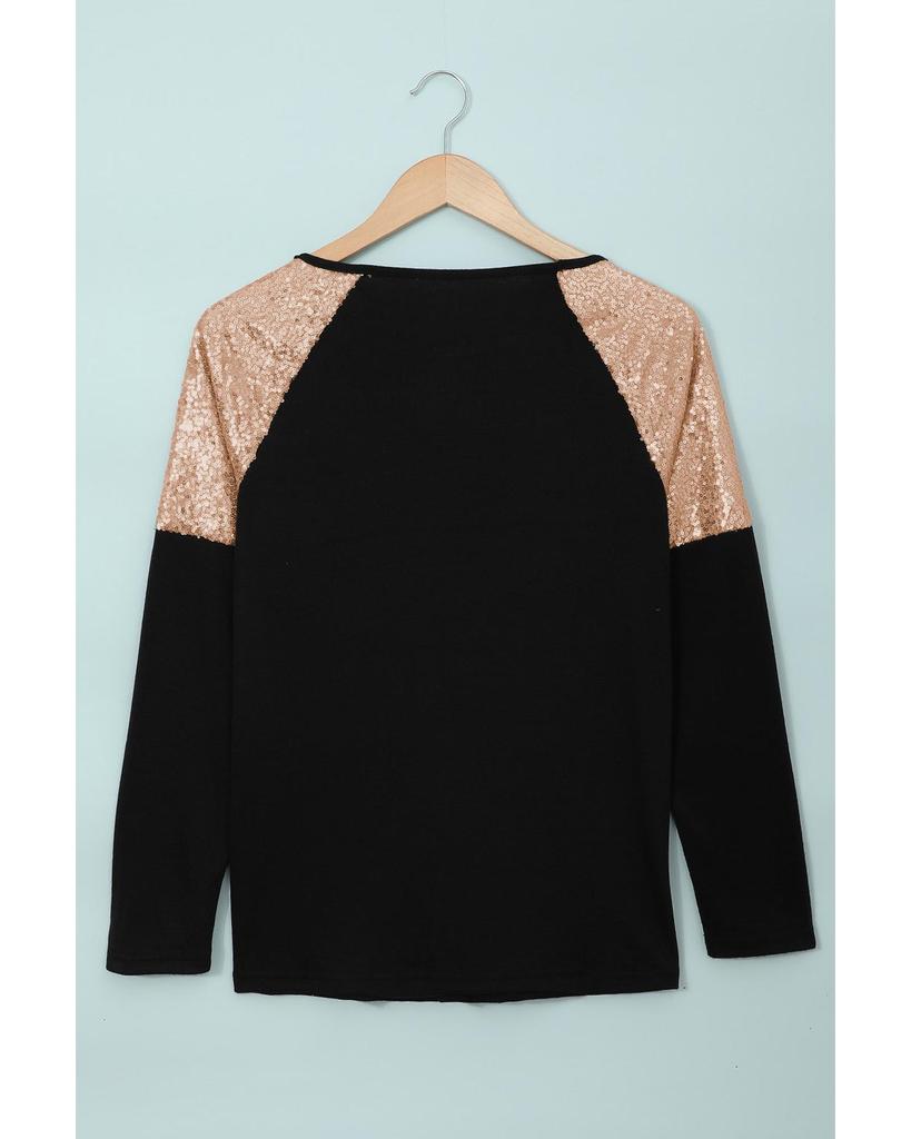 Azura Exchange Топ с длинными рукавами и пайетками на плечах