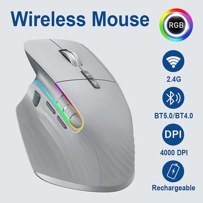 Беспроводная мышь JOMAA 2,4G, Bluetooth RGB, перезаряжаемая, эргономичный дизайн, компьютерные мыши для компьютерных игр, офиса