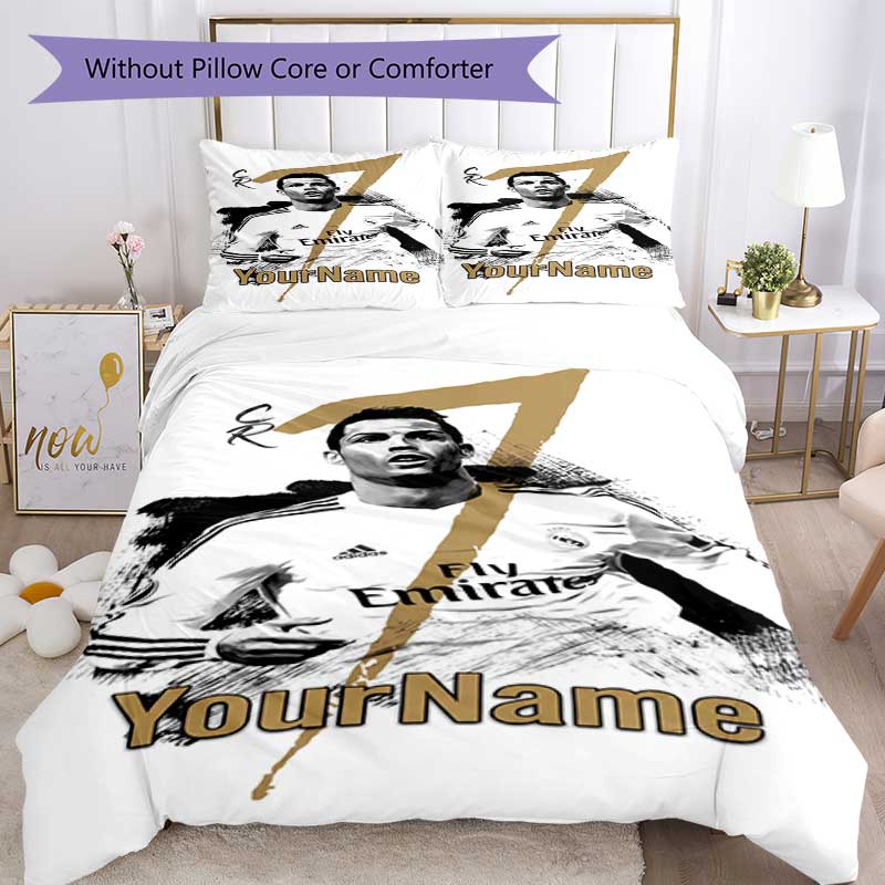 Cristiano Ronaldo 16 Customize your name Bedding Set Breathable Duvet Cover with Pillowcases Home Decoration Birthday Gift