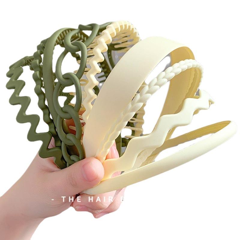 Женский нескользящий обруч для волос цвета молочного кофе: Универсальная повязка на голову и зажим для фиксации в дороге