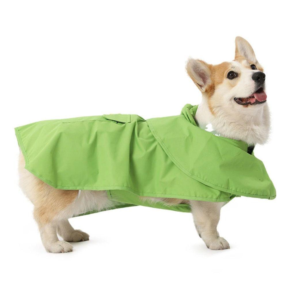 Dirt-Resistant Pet Rain Cloak Hooded Design Frog Pet Poncho Green Dog Rain Jumpsuit  Small Dogs