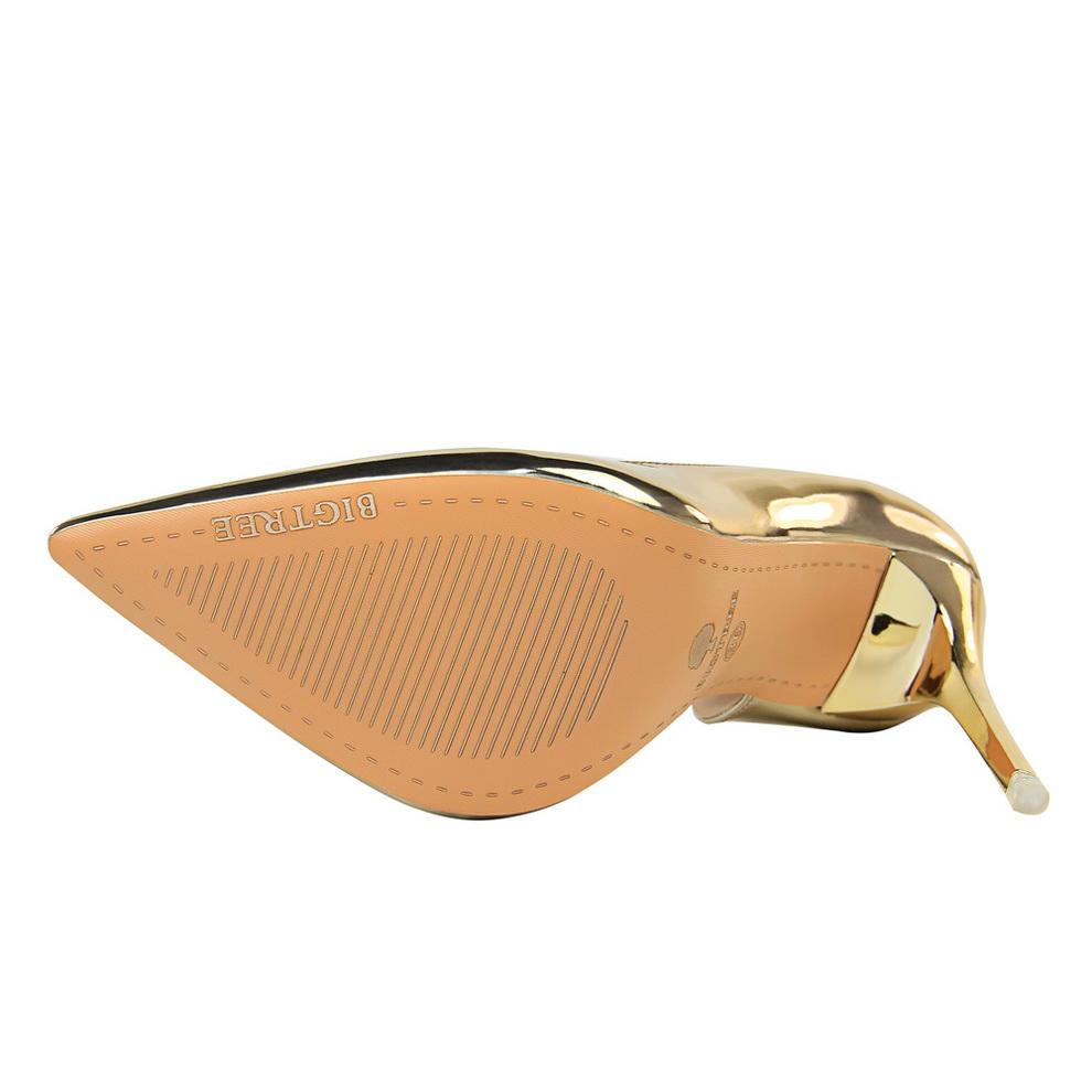 Bigtree European and American Style High Heels Simple Fine Heel Metal Heel 10.5cm High Heel Shallow Mouth Pointed Side Hollow Sexy Single Shoe