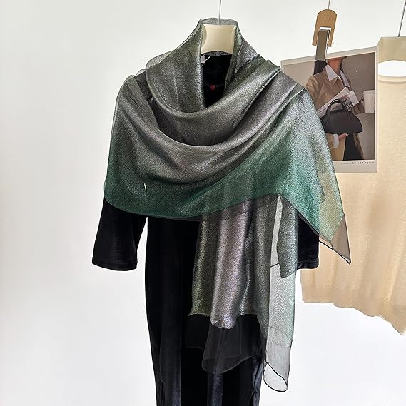 70*180cm Women Gradient Colors Scarf Long Shawls and Wraps for Party Dress Lightweight Pashmina Fashion Scarves