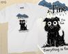 Dog It's Fine Everything Is Fine Funny Sad T-Shirt Cartoon Doggy Meme Unisex Tee