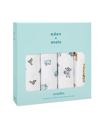 Aden anais марлевая детская пеленка японский продукт aden anais пеленки набор из 4 муслиновых пеленок jungle jam 120 x 120 см пеленка aiden and anai для новорожденных 2026 +