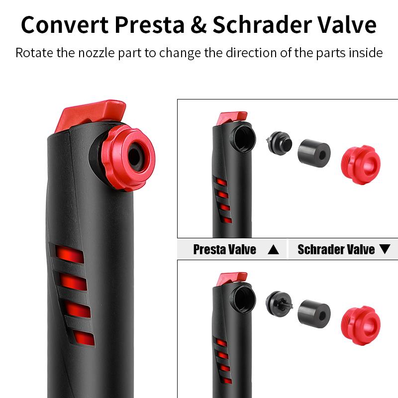 WEST BIKING 120 PSI Mini Bicycle Portable Pump Presta/Schrader Valve Universal Basketball Household Air Pump Cycling Accessories