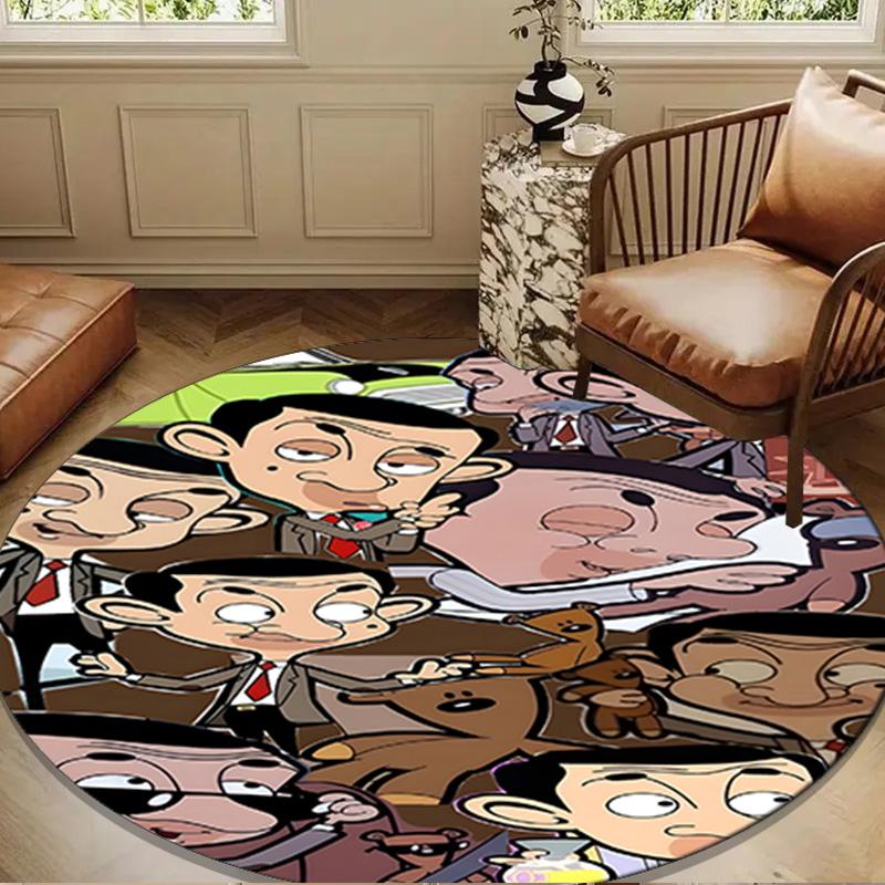 Mr. Bean Adventure Round Rug for Livingroom,Bedroom, Palyroom, Chair Rug, Area rug, Circle Carpet, Large Size Fan Christmas gift