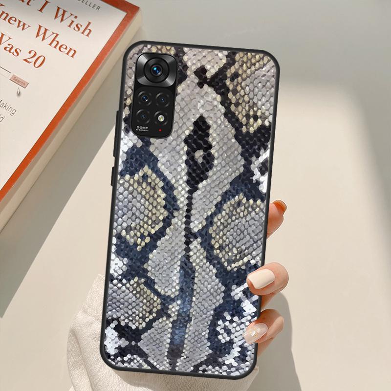 Чехол из змеиной кожи Python для Xiaomi Redmi Note 10 8 9 11 Pro 8T 9S 10S 11S Redmi 10C 9C 9A 9T K50 K40 Gaming