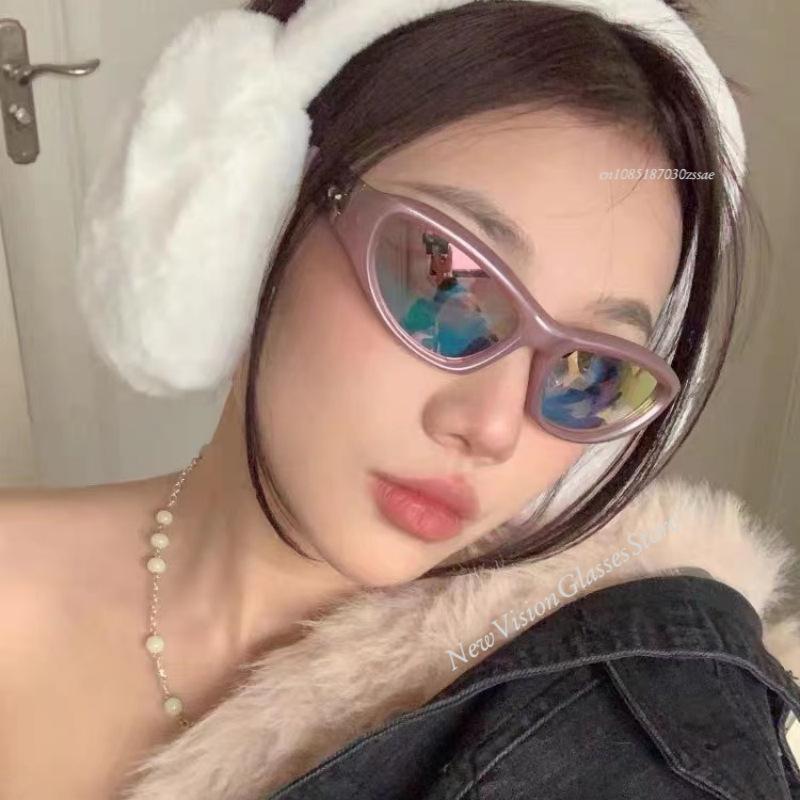 Винтажные панк спортивные солнцезащитные очки женские мужские стиль кошачий глаз солнцезащитные очки зеркальные модные очки ретро оттенки