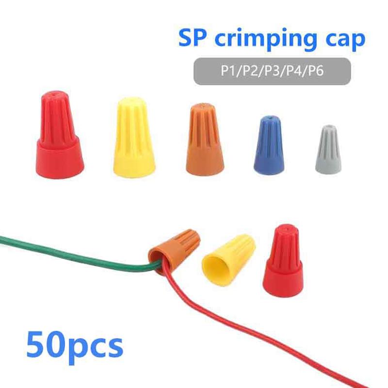 50Pcs Electrical Insulated Crimp Twist Terminal Quick Wire Connector Nut Spring End Cap Connection Electrical Wire Connectors