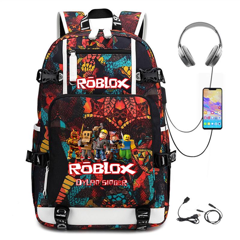 Multi-functional USB Charging Backpack, Large Capacity Outdoor Travel Backpack, Game Print Design Casual Daypack