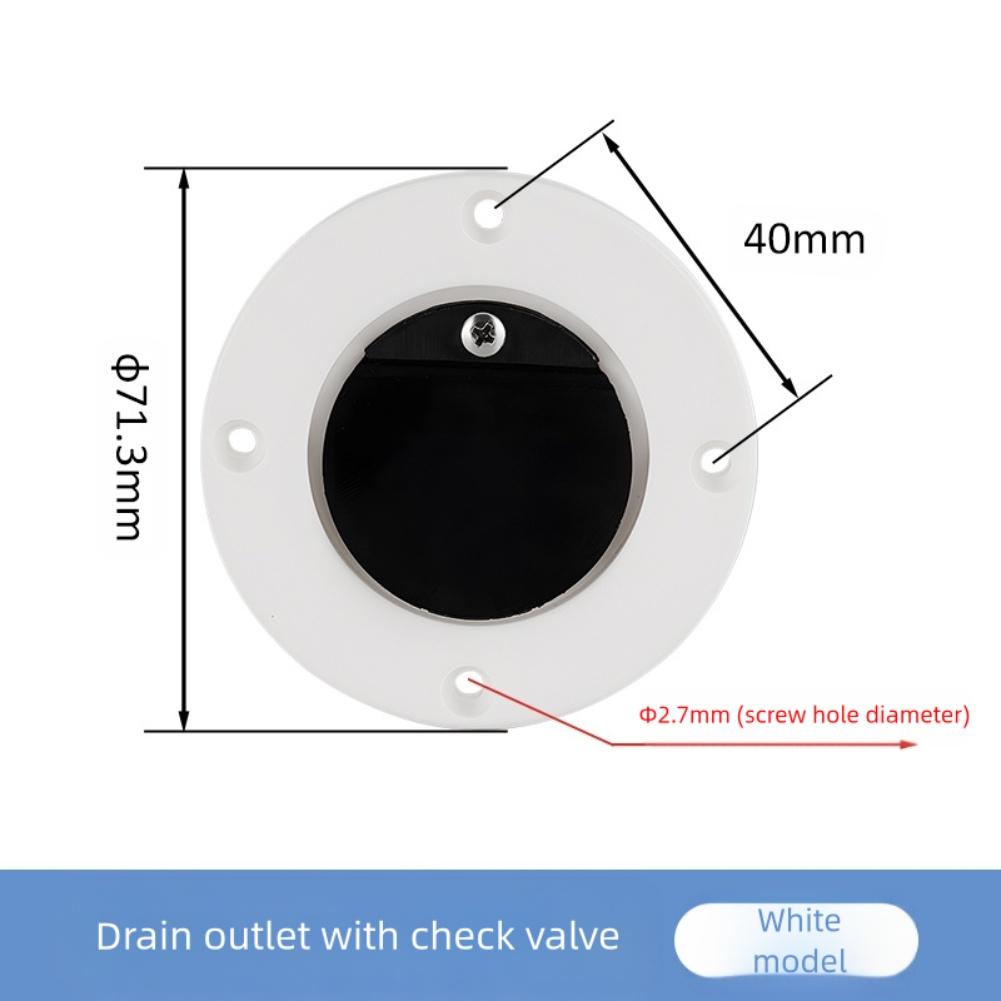 1PC Drain Port With Check Valve 71.3MM Marine Drain Outlet ABS Yacht Drain With Check Valve For Kayak Sewage Drains Valves