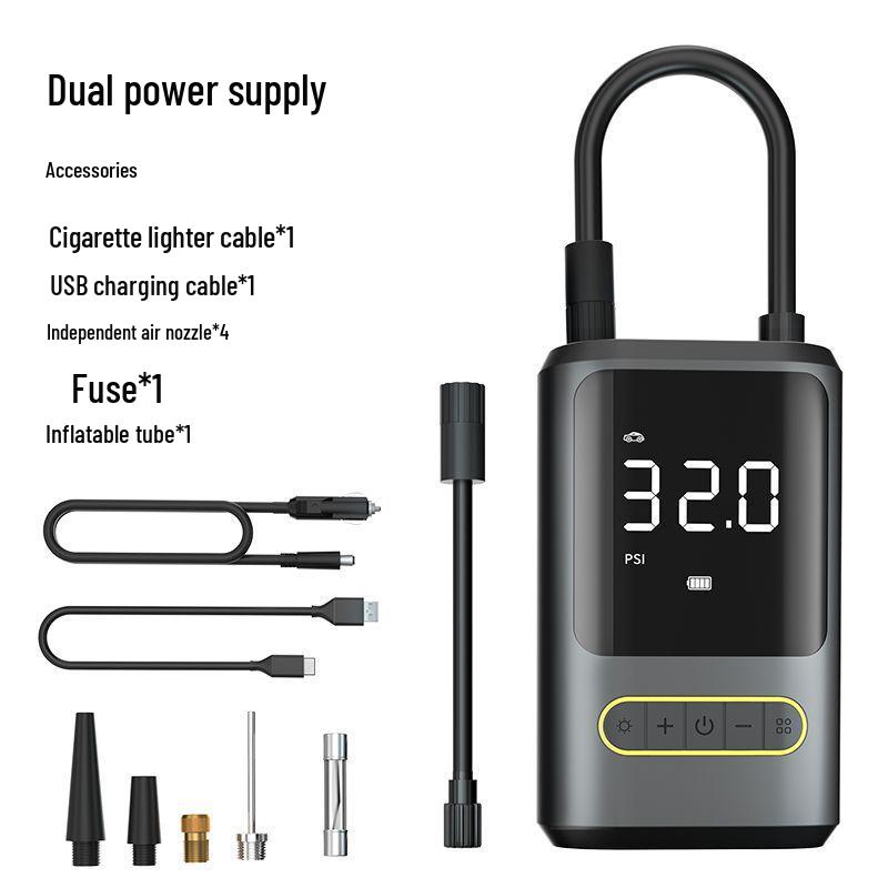 Беспроводной мини портативный автомобильный насос для накачивания шин
