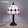 Handmade Stained Glass Table Lamp E27 Retro Lampshade Mediterranean Style Table Light Bedroom Bedside Nightstand Decor Lighting