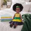 Toddler Toys for Imaginative Play 14 Inch Black Doll with Afro Hair, Soft Vinyl Posable African American Dolls Curly Hair Kids, Dress Up Fashion