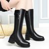 Женские сапоги, женские зимние ботинки большого размера из натуральной кожи, теплые женские высокие сапоги из натуральной шерсти