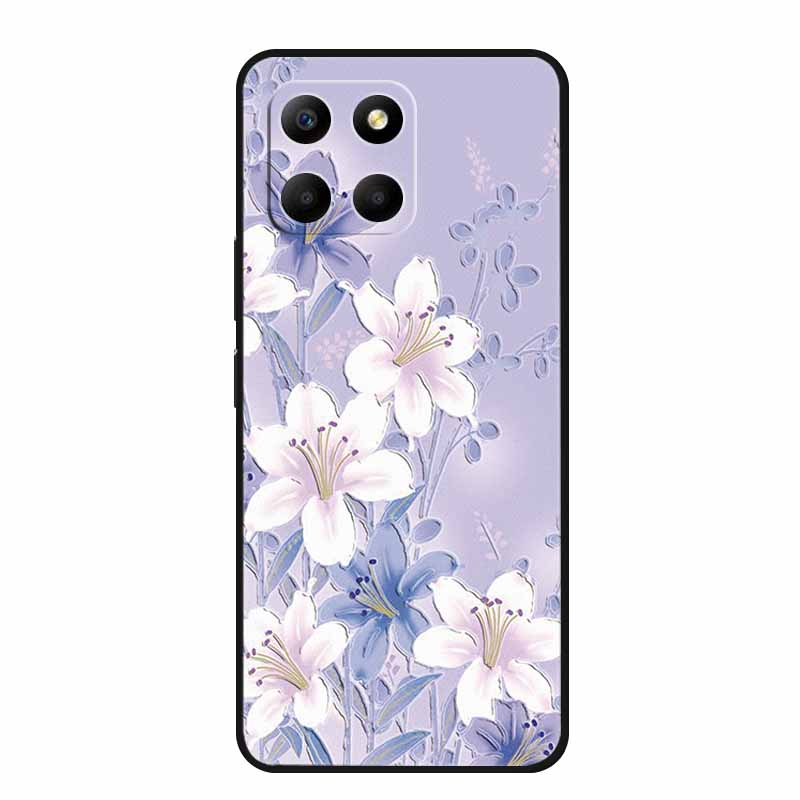 3D Тисненый Чехол Для Honor Play 9A 2024 X5b Plus X8C X6C 4G Чехол Для Телефона 9 A X 8 6 C Coque Цветы Черный Силикон Мягкая Задняя Крышка