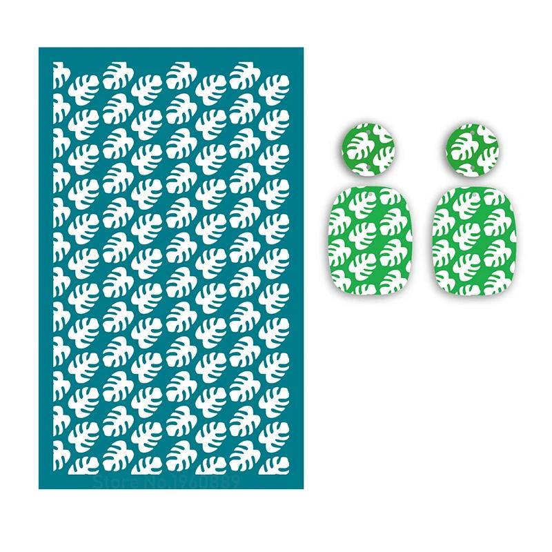 Шелкотрафареты для полимерной глины Цветок/Лист/Бабочка/Линейная текстура Набор для шелкографии Штамп для глины Изготовление ювелирных изделий Серег