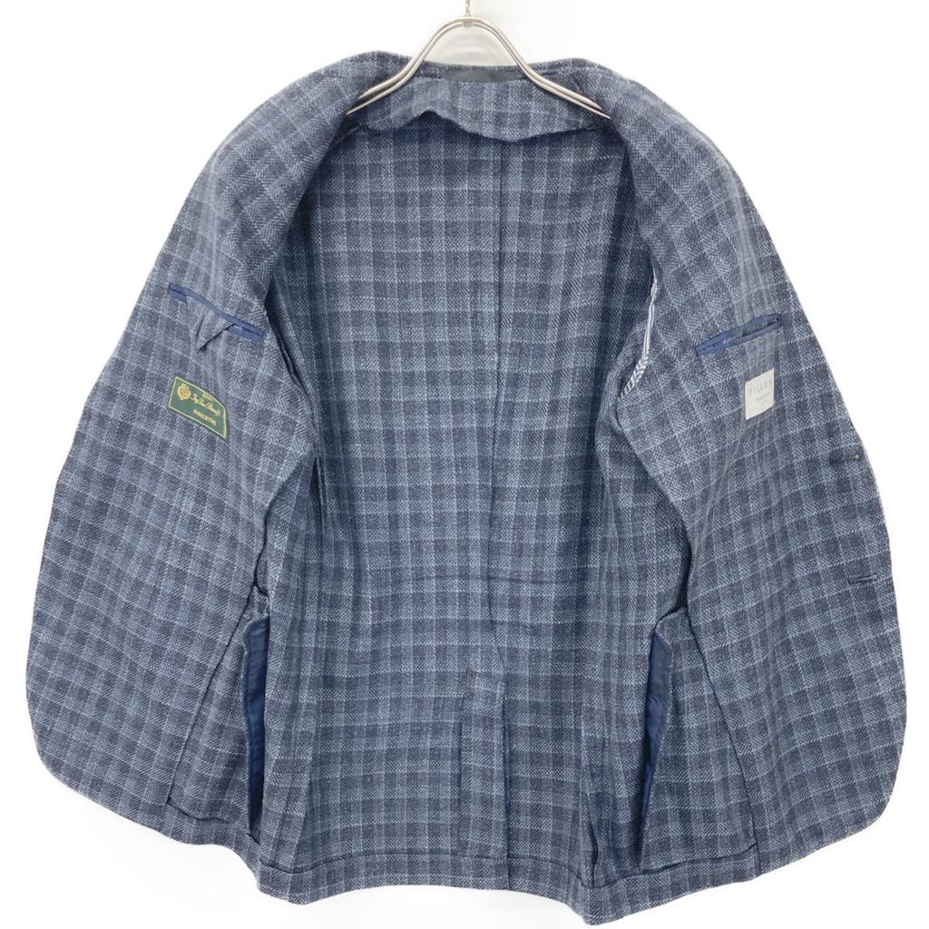 TOMORROWLAND PILGRIM [Отличное состояние] 61-07-21-07103 Шерсть Шелк Лен Корзиночная ткань Однобортный Приталенный Пиджак Пиджак 46 Темно-синийБ/у