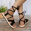 Мода Новый Стиль Популярный Женский Модный Тренд Противоскользящие Износостойкие Удобные Мягкая Подошва Тканевый Ремешок Плоские Сандалии Zapatos Mujer