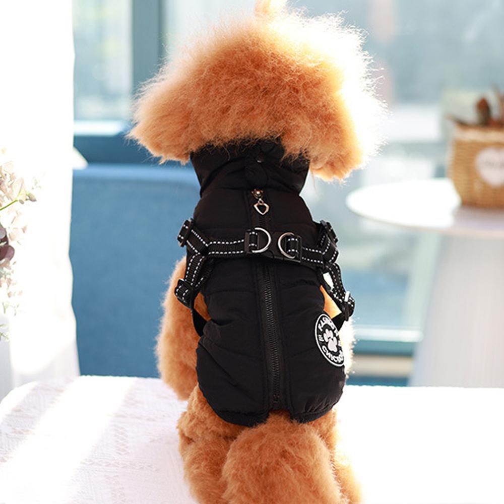 Pet Dog Coat with Harness, Winter Dog Coats, Fleece Dog Jacket, Waterproof Puppy Costume, Cold Weather Thick Dog Clothes, for Small Medium Dogs