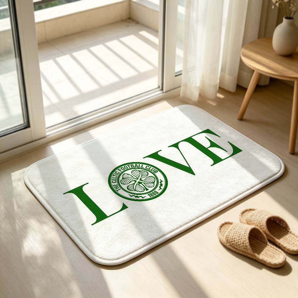 C-Celtic FC Нескользящий Коврик для Пола Короткий Плюшевый Ковер Мягкий Удобный Машинная Стирка Декор для Дома