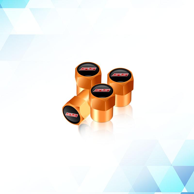 BSQGD1 SS Logo Emblem Metal Car Tire Valve Stem Cap Tire Wheel Stem Air Valve Caps For Chevrolet Sport Cruze Camaro Captiva Aveo 4Pcs