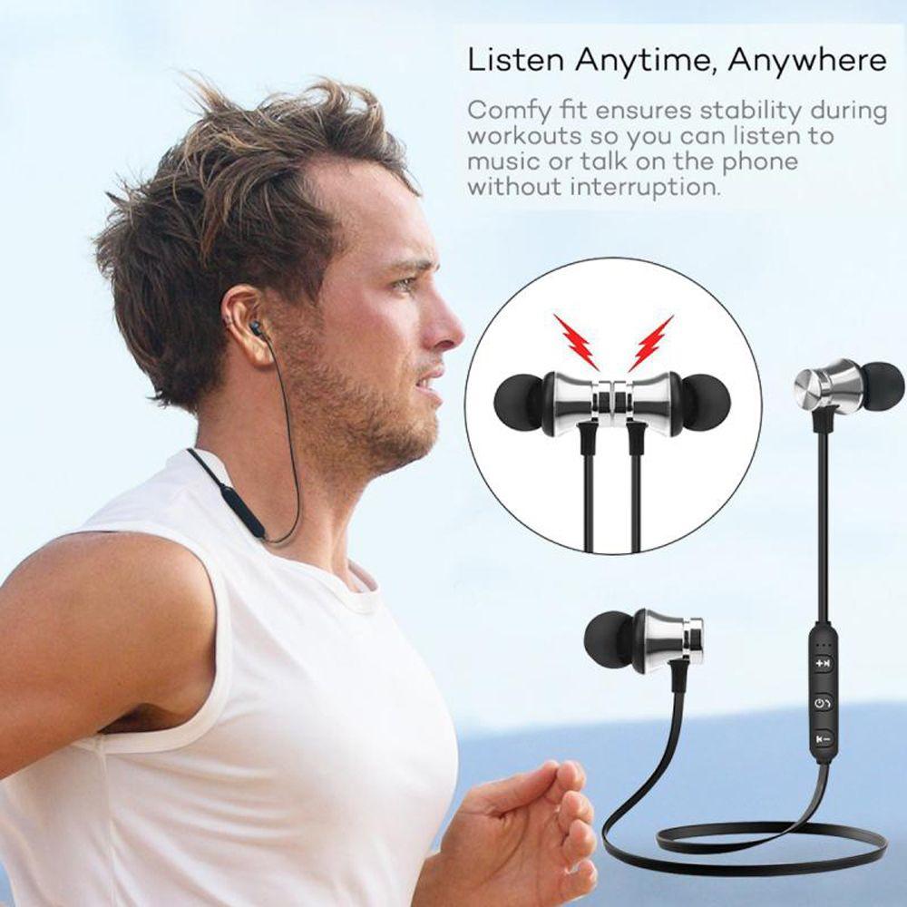 with Mic XT11 Music Headset Wireless Bluetooth Earphone Sport Earbuds Magnetic Hanging Neck