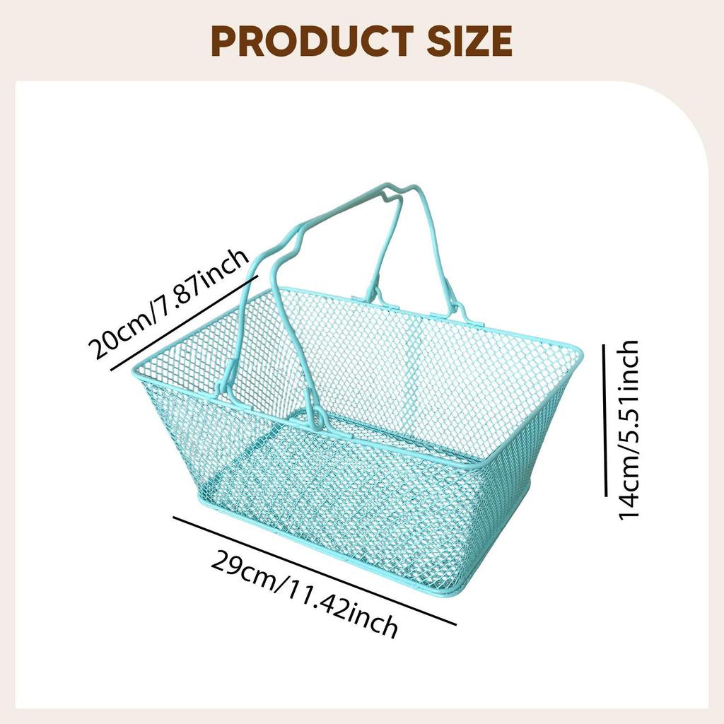 Shopping Basket with Handle Grocery Basket for Bookstore Kitchen Flower Stop