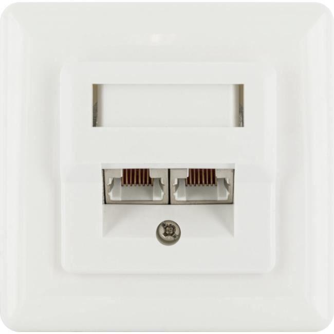 Prise de courant RJ-45 - SCHWAIGER - TDU2628532 - Blanc - Rectangulaire - Prêt à poser