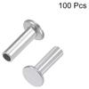 100Pcs M2 M2.5 M3 Aluminum Flat Truss Head Silver Tone Socket Shank Durable Semi-hollow Bolts