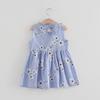 Детское платье для девочек с цветочным узором Детское платье без рукавов