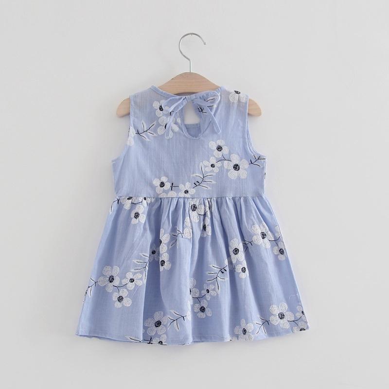 Детское платье для девочек с цветочным узором Детское платье без рукавов