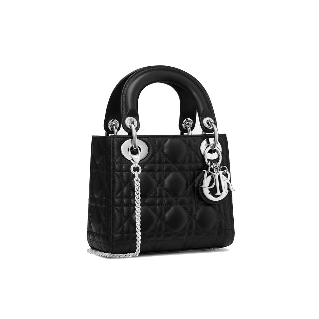 Dior Сумка Lady Dior из овчины, Сумка на плечо, Сумка через плечо, Мини-сумка Женская Черная M0505PCAL-M900