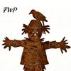 Выветренная садовая колышек Металлическая пугало-колышек, 27,36 дюйма Ржавый садовый арт-объект Фермерский знак Украшение с деревенским декором для газона во дворе