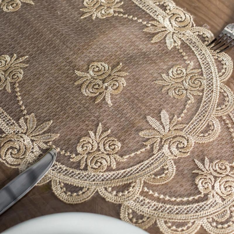 190cm transparent pvc tablecloth with gold lace waterproof oil tablecloth table crystal plate embroidered plate embroidered tablecloth | tablecloths (