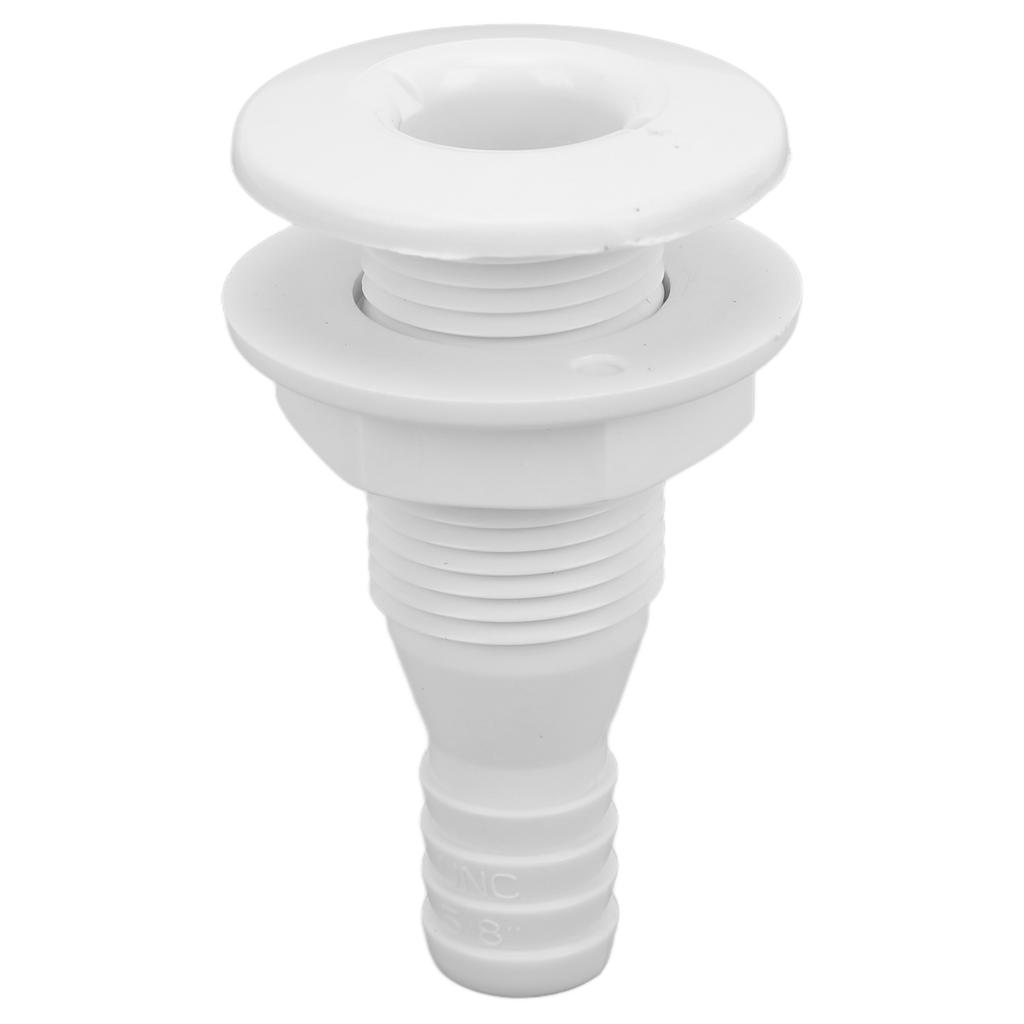 5/8in Thru Hull Fitting Straight ABS Impact Resistance Hose Connector Accessory for Boats Marines Thru Hull Connector
