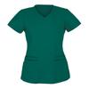 Women Short Sleeve V Neck Soild Tops Pocket Working T-shirts Blouse
