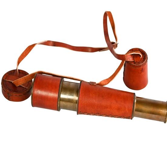 45,72 см Ручной латунный подзорный телескоп с кожаным чехлом Морской декор, пиратский стиль