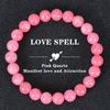 Розовый браслет из натурального камня Халцедон Браслет из бусин для женщин Оптимизированные бусины из натурального камня Йога Медитация Подарок