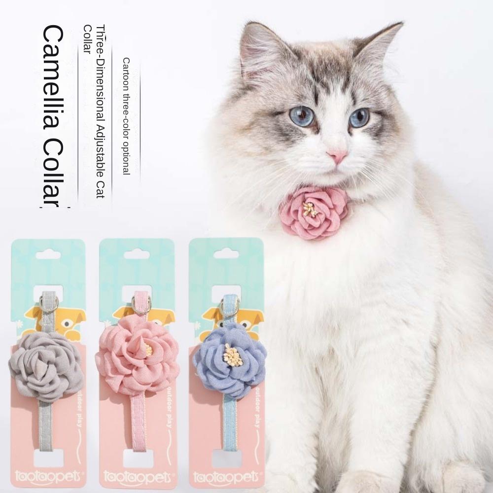 Мягкий ошейник для кошек с 3D цветочной пряжкой, поводок для собак, новый ошейник для кошек, декоративный для питомцев