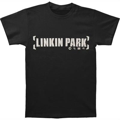 Мужская футболка с графикой Linkin Park, приталенная, 220 г/м², из тяжелого хлопка, с принтом эмблемы группы, черная, повседневная, с коротким рукавом