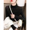 Semi-turtleneck Lace Bottoming Shirt Women's Autumn New Hollow Knitted Sweater with Sweater Top