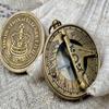 Brass Pocket Compass Royal Memorabilia Handmade Compass Sundial Queens Coronation Steampunk |