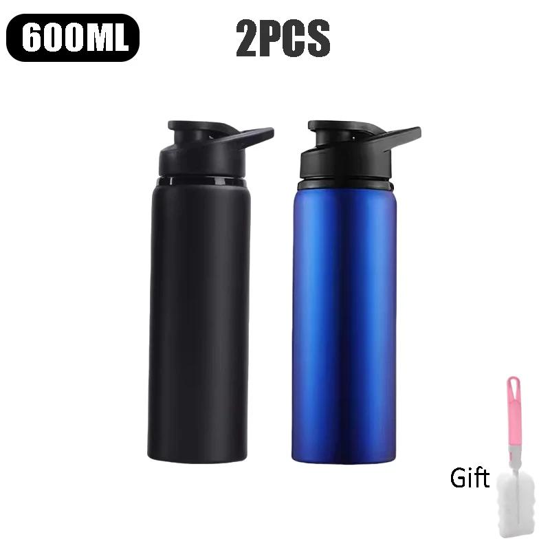 Large 600ml Stainless Steel Sports Bottle Leak Proof Design Bike Cycling Camping Outdoor Travel Water Flask Durable