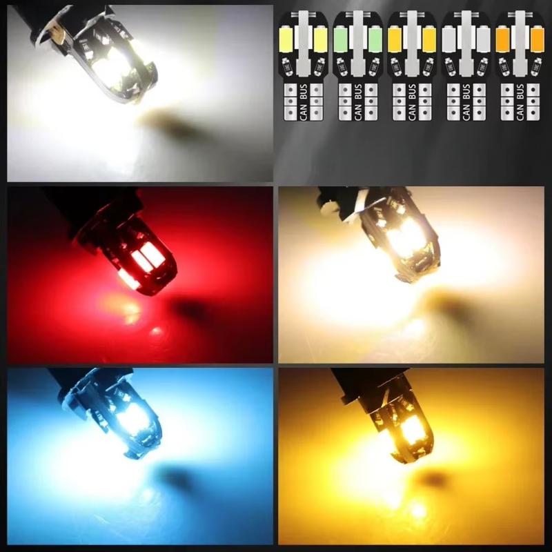 5-20pcs T10 W5W Led Canbus No Error Car Interior Side Light 5W5 12V 5W Auto License Plate Lamp Bulb Dome Read Light White Blue