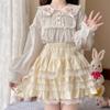 Japanese Style Kawaii Lolita Skirt Women Autumn Winter Sweet Lace Mini Cake Skirt Female Korea Princess Cute Party Skirt Shorts