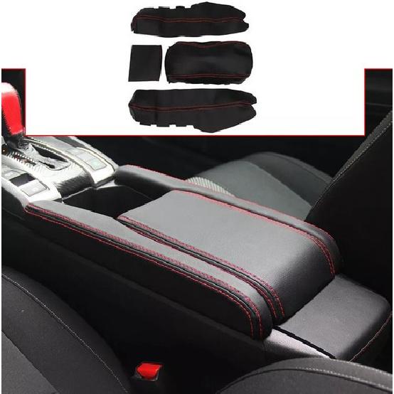 PU Leather Armrest Box Cover Pad Skin Fit For Honda Civic 2016- Black