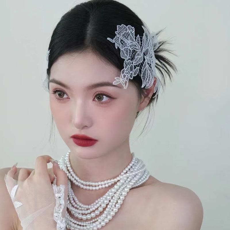 Свадебная ретро-фата, головной убор, французское кружево высокого класса, свадебная, красивая свадебная фотография, фото, аксессуары для волос