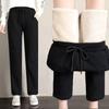 Winter Lambswool Warm Casual Pants Winter Fleece Lined Sweatpants High Waist Stretchy Thick Warm Thermal Pants